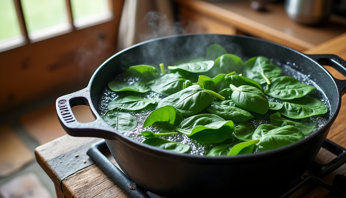 découvrez le temps de cuisson idéal pour des épinards frais à l'eau grâce à notre guide pratique. obtenez des épinards tendres et savoureux en toute simplicité.