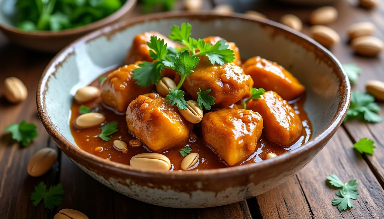 découvrez comment préparer facilement un délicieux poulet au beurre de cacahuète, une recette gourmande et originale qui ravira toute la famille. simple, rapide et pleine de saveurs !