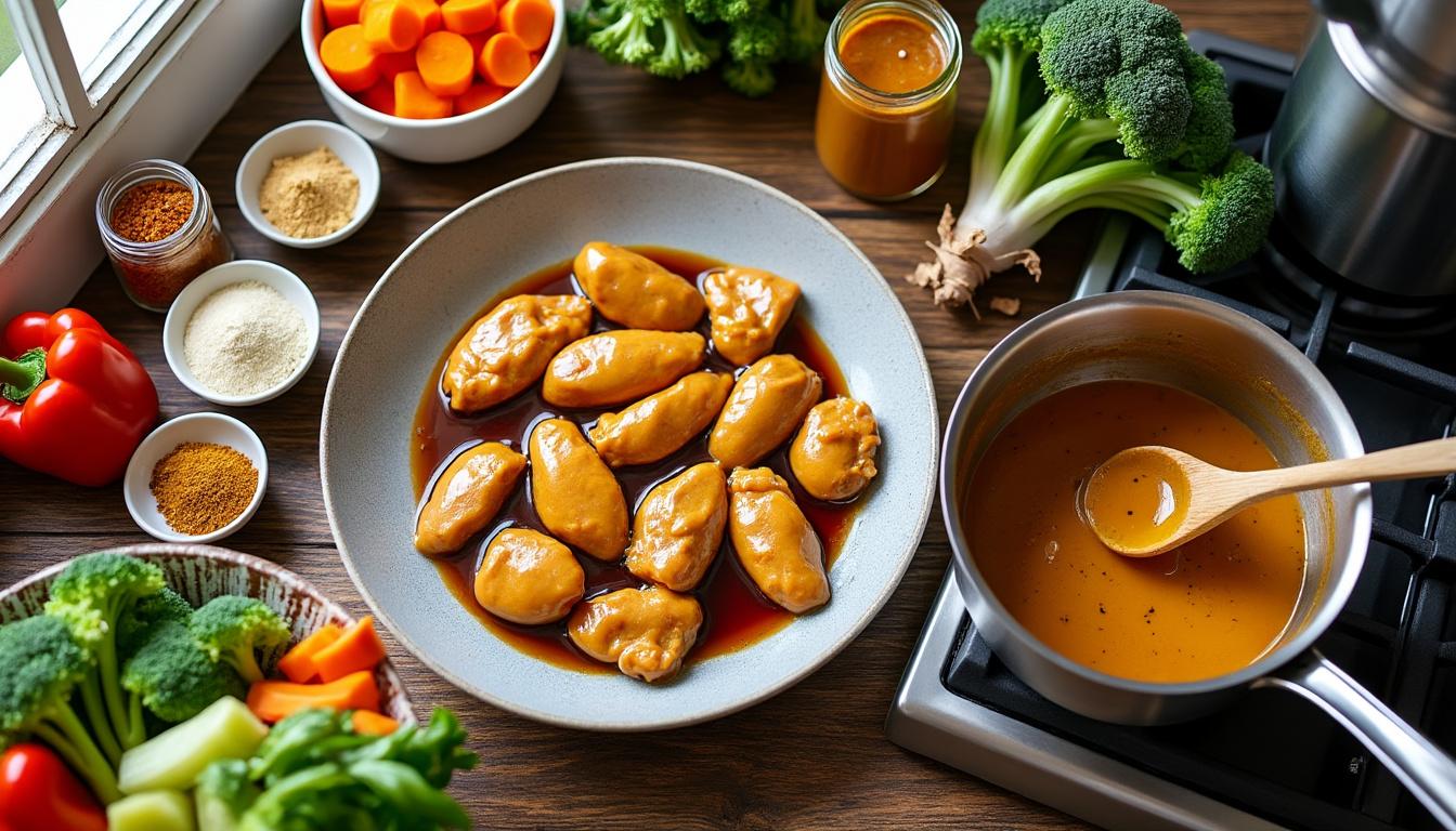 découvrez notre recette facile de poulet au beurre de cacahuète, savoureuse et rapide à préparer pour un repas gourmand et original qui régalera toute la famille !