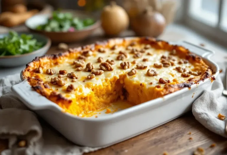 Gratin butternut fromage et noix : recette facile, ultra fondante
