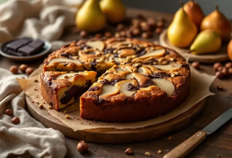Gâteau ultra moelleux aux poires, chocolat et noisettes : le goûter simple et irrésistible de l’automne