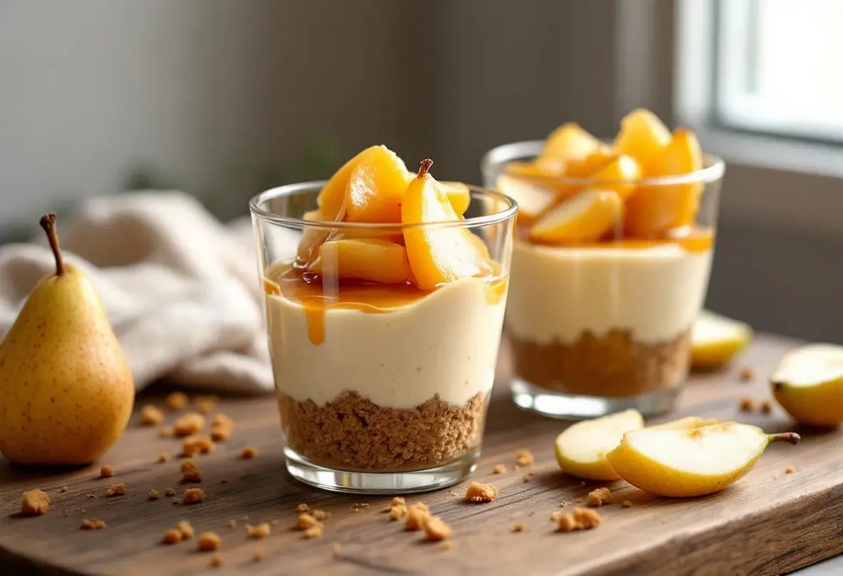 Poires fondantes + speculoos : le cheesecake minute sans cuisson qui va enflammer vos goûters d’automne
